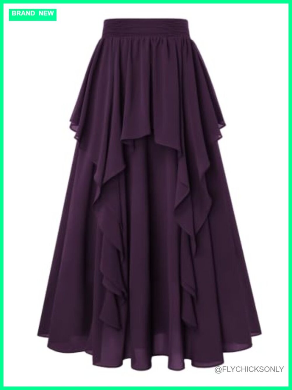 Women's Renaissance Maxi Skirt High Waist A-Line Ruffle Chiffon
